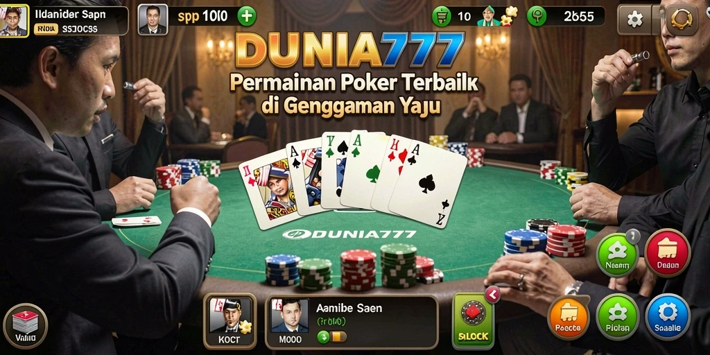 Tampilan gameplay seru DUNIA777 dalam permainan Poker.