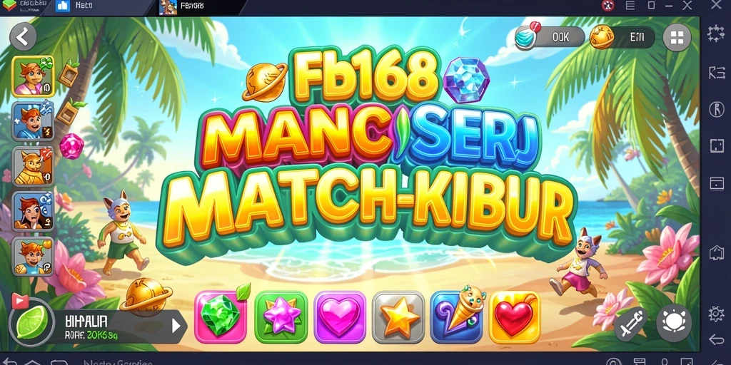 Tampilan utama FB168 dengan gameplay Match-3 yang seru dan menantang.