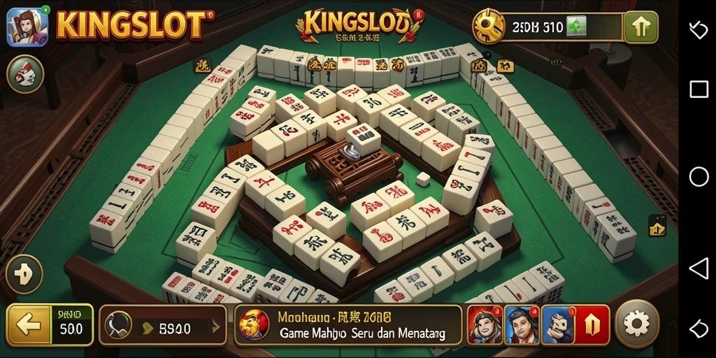 Tampilan gameplay KINGSLOT yang menarik saat bermain Mahjong.