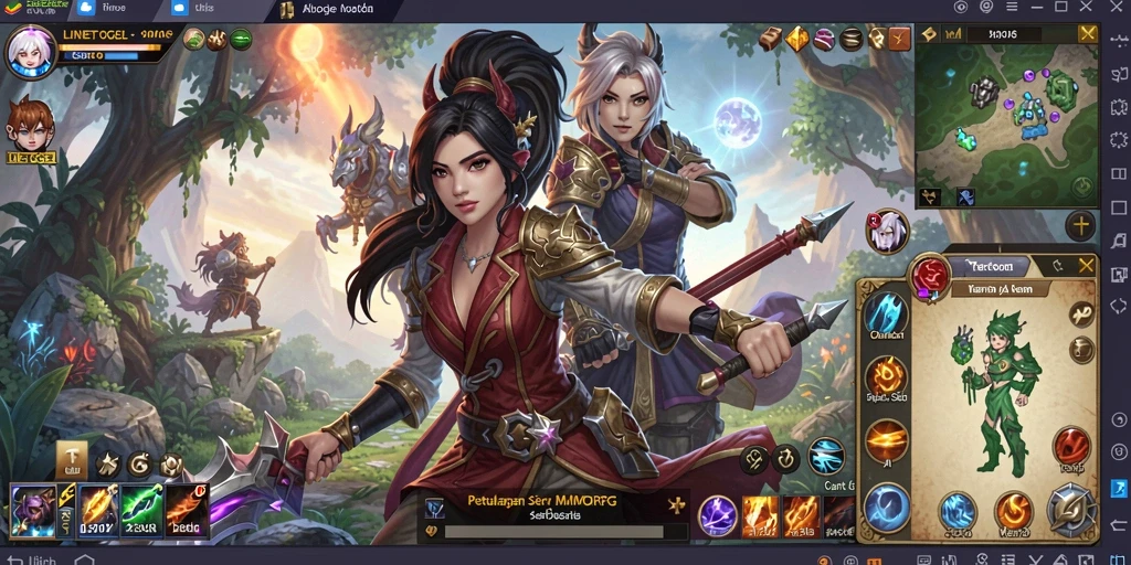 Tampilan screenshot utama LINETOGEL dengan gameplay seru MMORPG.