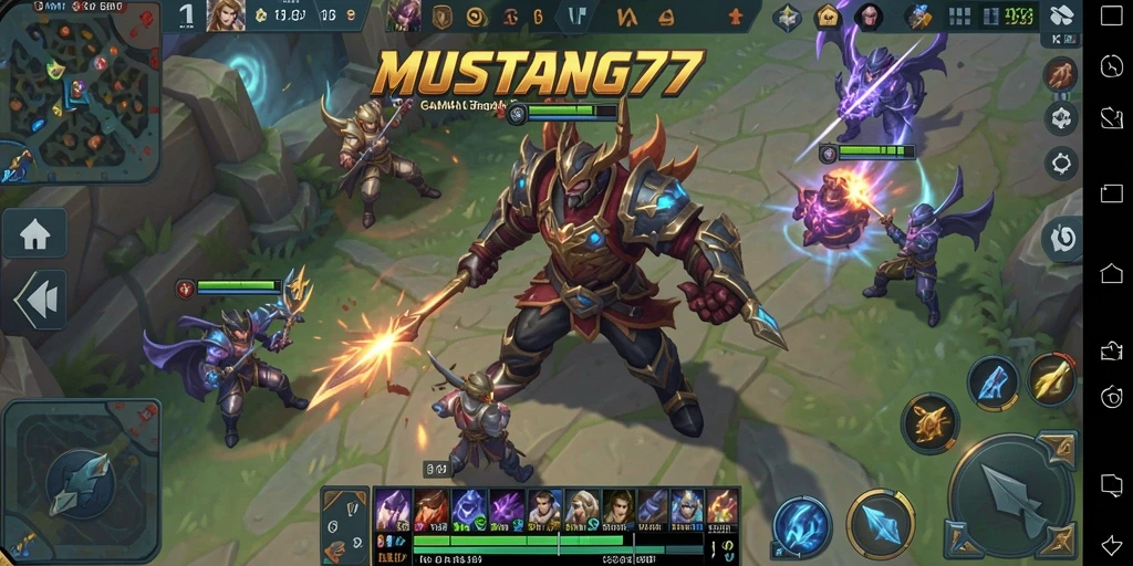 Gameplay seru MUSTANG77 dengan pertarungan tim yang intens.
