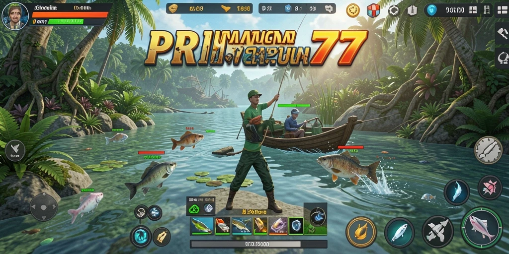Tangkapan layar menampilkan gameplay memancing yang seru dan grafis yang memukau.