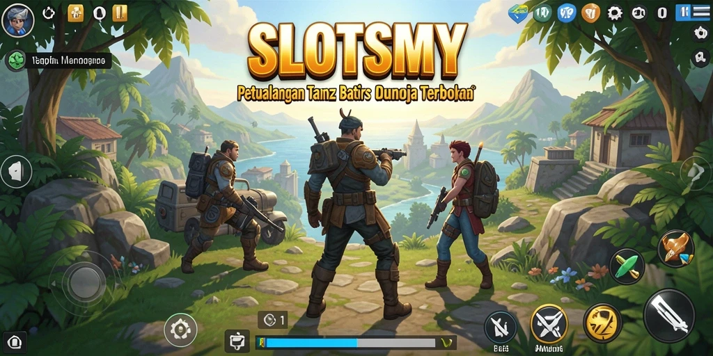 Gameplay SLOTSMY yang menampilkan eksplorasi dunia terbuka yang luas.